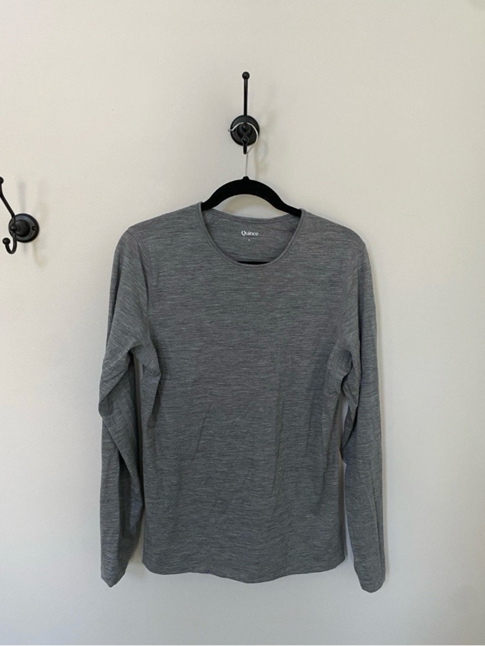Quince 100% Merino Wool Long Sleeve Base Layer Tee Size L womens